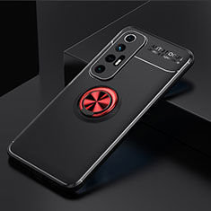 Coque Ultra Fine Silicone Souple Housse Etui avec Support Bague Anneau Aimante Magnetique SD2 pour Xiaomi Mi 10S 5G Rouge et Noir