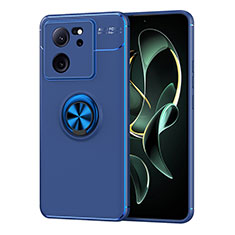 Coque Ultra Fine Silicone Souple Housse Etui avec Support Bague Anneau Aimante Magnetique SD2 pour Xiaomi Mi 13T 5G Bleu