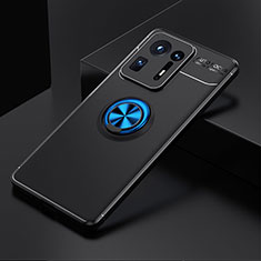 Coque Ultra Fine Silicone Souple Housse Etui avec Support Bague Anneau Aimante Magnetique SD2 pour Xiaomi Mi Mix 4 5G Bleu et Noir