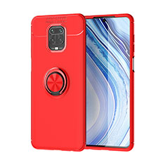 Coque Ultra Fine Silicone Souple Housse Etui avec Support Bague Anneau Aimante Magnetique SD2 pour Xiaomi Poco M2 Pro Rouge