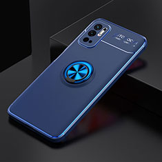 Coque Ultra Fine Silicone Souple Housse Etui avec Support Bague Anneau Aimante Magnetique SD2 pour Xiaomi POCO M3 Pro 5G Bleu