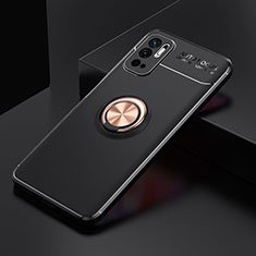 Coque Ultra Fine Silicone Souple Housse Etui avec Support Bague Anneau Aimante Magnetique SD2 pour Xiaomi POCO M3 Pro 5G Or et Noir