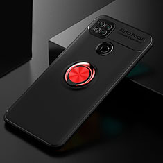 Coque Ultra Fine Silicone Souple Housse Etui avec Support Bague Anneau Aimante Magnetique SD2 pour Xiaomi Redmi 10A 4G Rouge et Noir