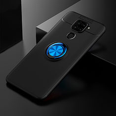 Coque Ultra Fine Silicone Souple Housse Etui avec Support Bague Anneau Aimante Magnetique SD2 pour Xiaomi Redmi 10X 4G Bleu et Noir