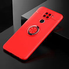 Coque Ultra Fine Silicone Souple Housse Etui avec Support Bague Anneau Aimante Magnetique SD2 pour Xiaomi Redmi 10X 4G Rouge