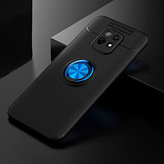 Coque Ultra Fine Silicone Souple Housse Etui avec Support Bague Anneau Aimante Magnetique SD2 pour Xiaomi Redmi 10X Pro 5G Bleu et Noir