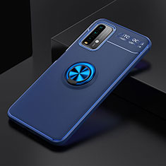 Coque Ultra Fine Silicone Souple Housse Etui avec Support Bague Anneau Aimante Magnetique SD2 pour Xiaomi Redmi 9 Power Bleu