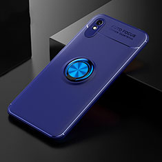 Coque Ultra Fine Silicone Souple Housse Etui avec Support Bague Anneau Aimante Magnetique SD2 pour Xiaomi Redmi 9AT Bleu