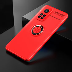 Coque Ultra Fine Silicone Souple Housse Etui avec Support Bague Anneau Aimante Magnetique SD2 pour Xiaomi Redmi K30S 5G Rouge