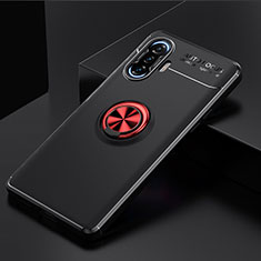 Coque Ultra Fine Silicone Souple Housse Etui avec Support Bague Anneau Aimante Magnetique SD2 pour Xiaomi Redmi K40 Gaming 5G Rouge et Noir