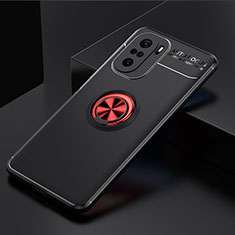 Coque Ultra Fine Silicone Souple Housse Etui avec Support Bague Anneau Aimante Magnetique SD2 pour Xiaomi Redmi K40 Pro+ Plus 5G Rouge et Noir