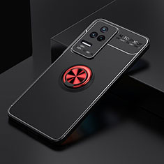 Coque Ultra Fine Silicone Souple Housse Etui avec Support Bague Anneau Aimante Magnetique SD2 pour Xiaomi Redmi K50 Pro 5G Rouge et Noir