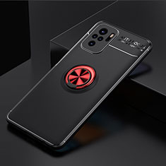 Coque Ultra Fine Silicone Souple Housse Etui avec Support Bague Anneau Aimante Magnetique SD2 pour Xiaomi Redmi Note 10S 4G Rouge et Noir