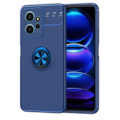 Coque Ultra Fine Silicone Souple Housse Etui avec Support Bague Anneau Aimante Magnetique SD2 pour Xiaomi Redmi Note 12 4G Bleu