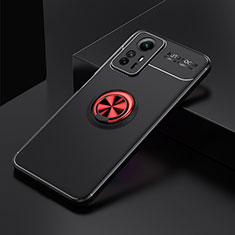 Coque Ultra Fine Silicone Souple Housse Etui avec Support Bague Anneau Aimante Magnetique SD2 pour Xiaomi Redmi Note 12S Rouge et Noir