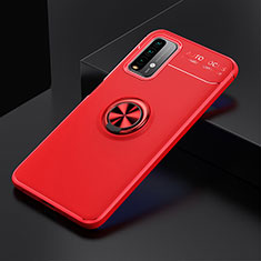 Coque Ultra Fine Silicone Souple Housse Etui avec Support Bague Anneau Aimante Magnetique SD2 pour Xiaomi Redmi Note 9 4G Rouge