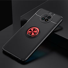 Coque Ultra Fine Silicone Souple Housse Etui avec Support Bague Anneau Aimante Magnetique SD2 pour Xiaomi Redmi Note 9 5G Rouge et Noir