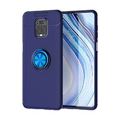 Coque Ultra Fine Silicone Souple Housse Etui avec Support Bague Anneau Aimante Magnetique SD2 pour Xiaomi Redmi Note 9 Pro Bleu