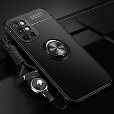 Coque Ultra Fine Silicone Souple Housse Etui avec Support Bague Anneau Aimante Magnetique SD3 pour OnePlus 9R 5G Noir