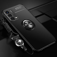 Coque Ultra Fine Silicone Souple Housse Etui avec Support Bague Anneau Aimante Magnetique SD3 pour Realme GT Master 5G Noir