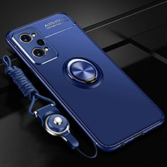 Coque Ultra Fine Silicone Souple Housse Etui avec Support Bague Anneau Aimante Magnetique SD3 pour Realme GT Neo 3T 5G Bleu