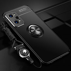 Coque Ultra Fine Silicone Souple Housse Etui avec Support Bague Anneau Aimante Magnetique SD3 pour Realme GT Neo2 5G Noir