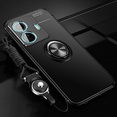 Coque Ultra Fine Silicone Souple Housse Etui avec Support Bague Anneau Aimante Magnetique SD3 pour Vivo iQOO Z6 Pro 5G Noir