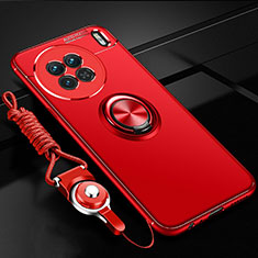 Coque Ultra Fine Silicone Souple Housse Etui avec Support Bague Anneau Aimante Magnetique SD3 pour Vivo X90 Pro 5G Rouge