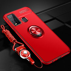 Coque Ultra Fine Silicone Souple Housse Etui avec Support Bague Anneau Aimante Magnetique SD3 pour Vivo Y50 Rouge