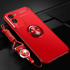 Coque Ultra Fine Silicone Souple Housse Etui avec Support Bague Anneau Aimante Magnetique SD3 pour Vivo Y72t Rouge