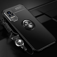 Coque Ultra Fine Silicone Souple Housse Etui avec Support Bague Anneau Aimante Magnetique SD3 pour Xiaomi Civi 1S 5G Noir