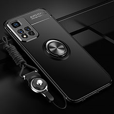 Coque Ultra Fine Silicone Souple Housse Etui avec Support Bague Anneau Aimante Magnetique SD3 pour Xiaomi Mi 11i 5G (2022) Noir