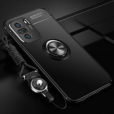 Coque Ultra Fine Silicone Souple Housse Etui avec Support Bague Anneau Aimante Magnetique SD3 pour Xiaomi Mi 11i 5G Noir