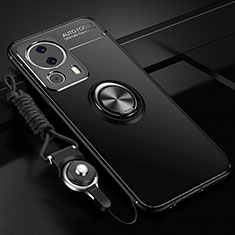 Coque Ultra Fine Silicone Souple Housse Etui avec Support Bague Anneau Aimante Magnetique SD3 pour Xiaomi Mi 12 Lite NE 5G Noir