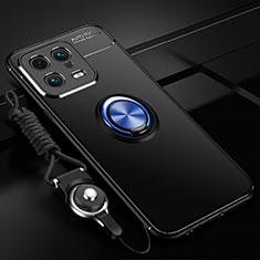 Coque Ultra Fine Silicone Souple Housse Etui avec Support Bague Anneau Aimante Magnetique SD3 pour Xiaomi Mi 13 5G Bleu et Noir