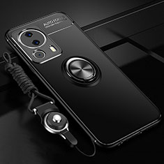 Coque Ultra Fine Silicone Souple Housse Etui avec Support Bague Anneau Aimante Magnetique SD3 pour Xiaomi Mi 13 Lite 5G Noir