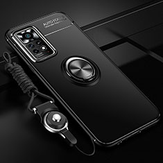 Coque Ultra Fine Silicone Souple Housse Etui avec Support Bague Anneau Aimante Magnetique SD3 pour Xiaomi Poco X4 Pro 5G Noir