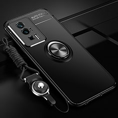 Coque Ultra Fine Silicone Souple Housse Etui avec Support Bague Anneau Aimante Magnetique SD3 pour Xiaomi Redmi K60 Pro 5G Noir