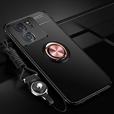 Coque Ultra Fine Silicone Souple Housse Etui avec Support Bague Anneau Aimante Magnetique SD3 pour Xiaomi Redmi K60 Ultra 5G Or et Noir