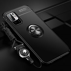 Coque Ultra Fine Silicone Souple Housse Etui avec Support Bague Anneau Aimante Magnetique SD3 pour Xiaomi Redmi Note 11 SE 5G Noir