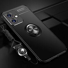 Coque Ultra Fine Silicone Souple Housse Etui avec Support Bague Anneau Aimante Magnetique SD3 pour Xiaomi Redmi Note 12R Pro 5G Noir