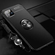 Coque Ultra Fine Silicone Souple Housse Etui avec Support Bague Anneau Aimante Magnetique T01 pour Apple iPhone 11 Pro Max Noir