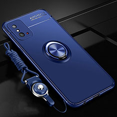 Coque Ultra Fine Silicone Souple Housse Etui avec Support Bague Anneau Aimante Magnetique T01 pour Huawei Honor X10 Max 5G Bleu