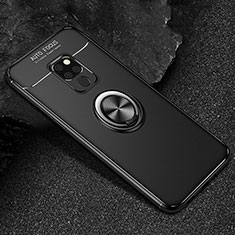 Coque Ultra Fine Silicone Souple Housse Etui avec Support Bague Anneau Aimante Magnetique T01 pour Huawei Mate 20 Noir