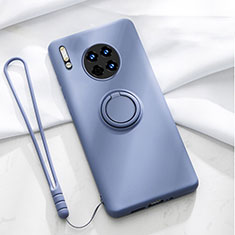 Coque Ultra Fine Silicone Souple Housse Etui avec Support Bague Anneau Aimante Magnetique T01 pour Huawei Mate 30 Gris