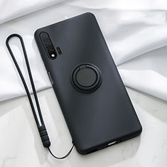 Coque Ultra Fine Silicone Souple Housse Etui avec Support Bague Anneau Aimante Magnetique T01 pour Huawei Nova 6 5G Noir