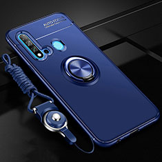 Coque Ultra Fine Silicone Souple Housse Etui avec Support Bague Anneau Aimante Magnetique T01 pour Huawei P20 Lite (2019) Bleu
