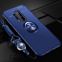 Coque Ultra Fine Silicone Souple Housse Etui avec Support Bague Anneau Aimante Magnetique T01 pour OnePlus 8 Pro Bleu