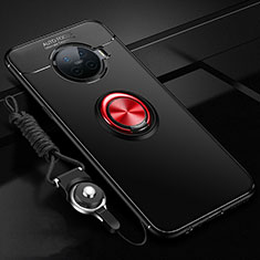 Coque Ultra Fine Silicone Souple Housse Etui avec Support Bague Anneau Aimante Magnetique T01 pour Oppo Ace2 Rouge et Noir