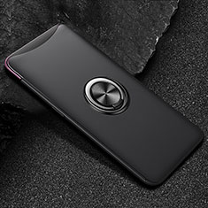 Coque Ultra Fine Silicone Souple Housse Etui avec Support Bague Anneau Aimante Magnetique T01 pour Oppo Find X Super Flash Edition Noir